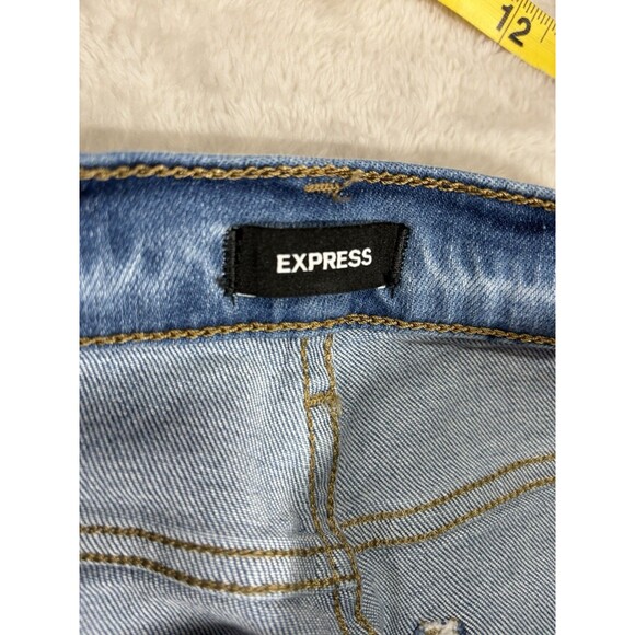 Express 70s Flare Mid Rise Jeans Womens Size 6S Medium Wash New - Picture 7 of 10
